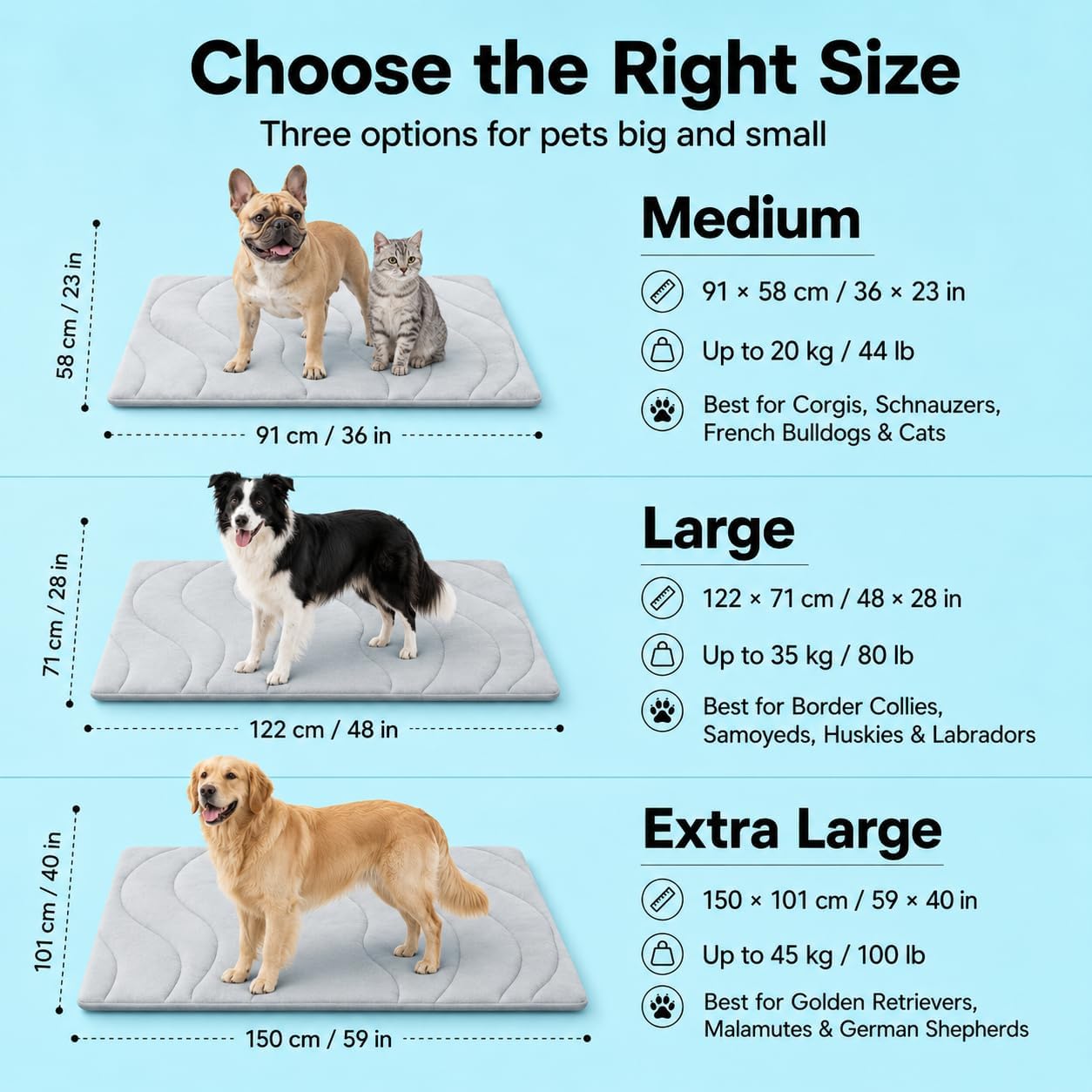 Alfombrilla Refrescante Pawfroste Para Perros, Manta Refrescantes Perros, Lmohadilla Refrescante De Seda Helada Duradera De Doble Cara, Para Camas Y Coches, Varios Tamaños, Colores (C,X-Large)