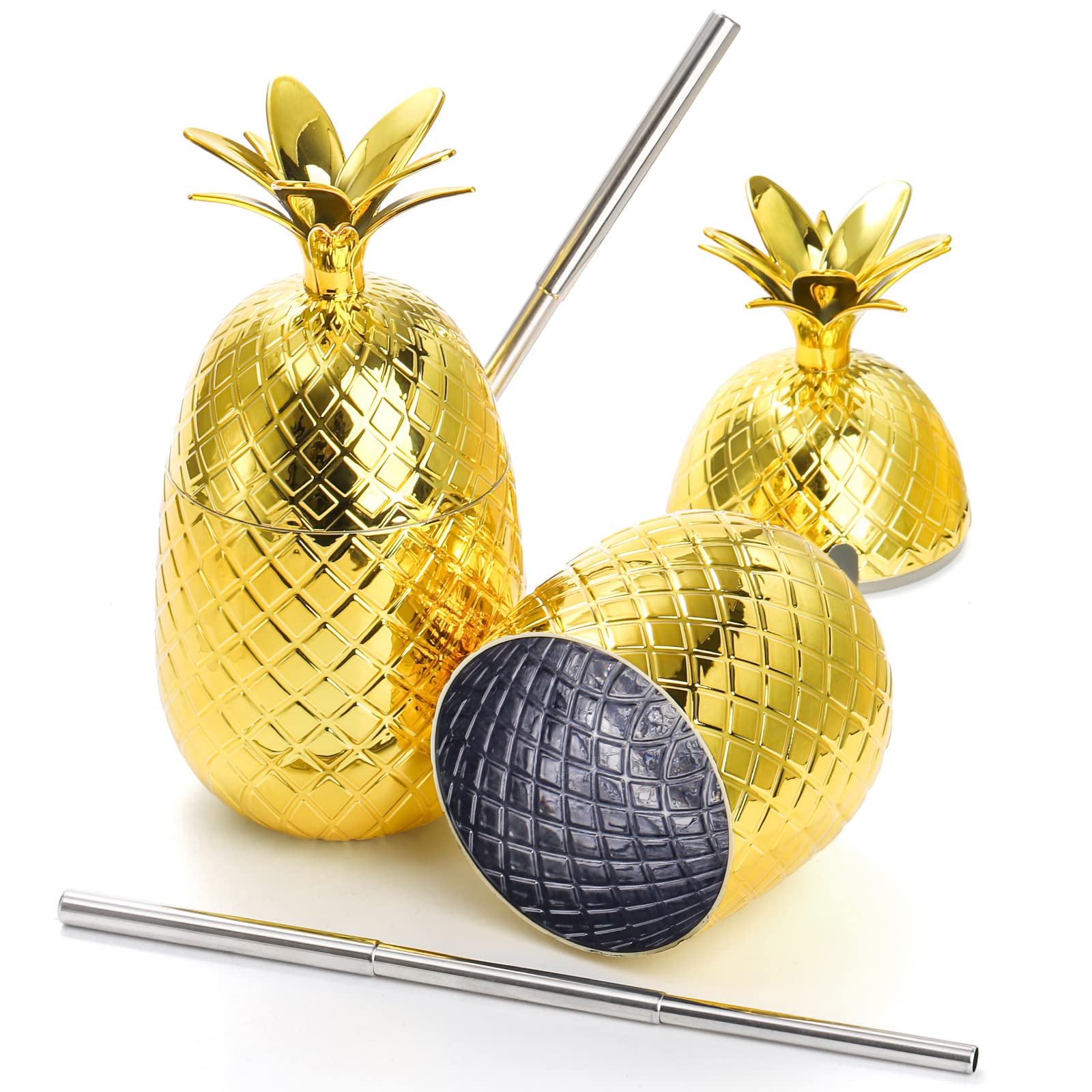 Amazon.com | Okllen 2 Pack Plastic Pineapple Drink Cups, 16 OZ  display picture 1