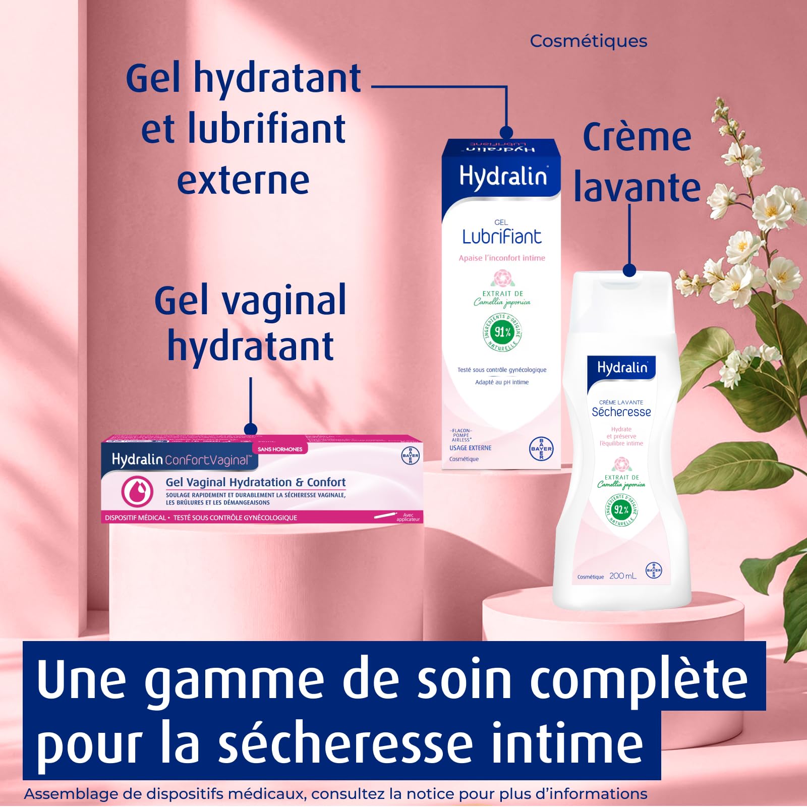 Hydralin Confort Vaginal Gel Intime Femme - Hydratant, Apaisant -Protection flore Intime - Soulage Sécheresse Vaginale, Brûlures et Démangeaisons - Avec Applicateur Hygiénique - Sans Hormones - 2x30ml