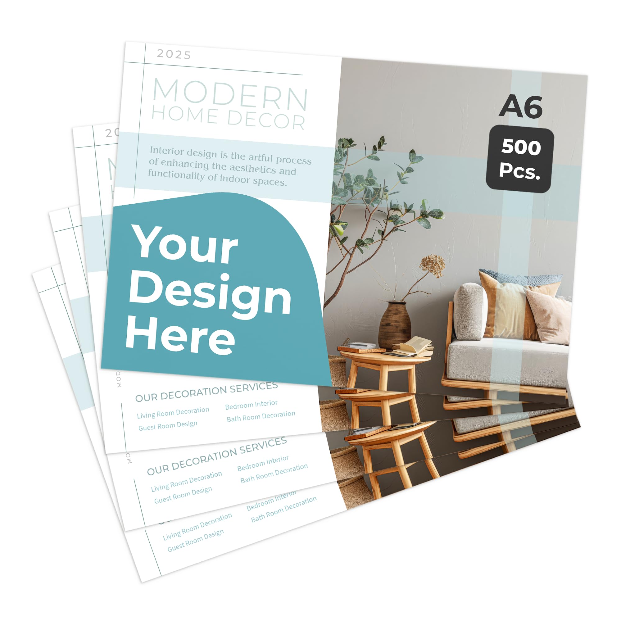 Cimpress Personalised Flyers A6 Horizontal Printing, Custom Business Flyers and Leaflets, Single Sided Print on 250gsm Matte Paper, Pack of 500, for Marketing and Promotions
