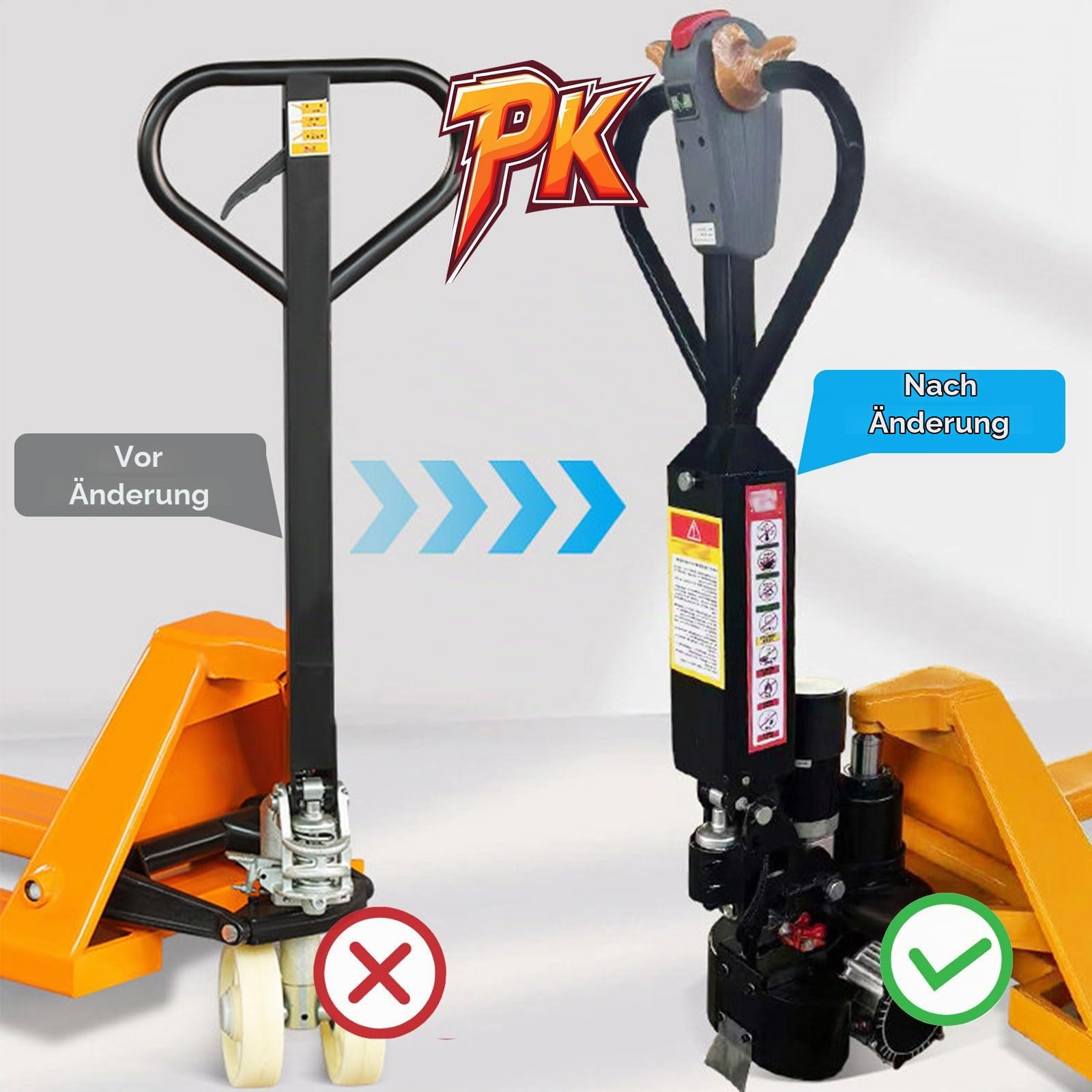 Elektrischer Hubwagen-Umbausatz, Elektrische Integrierte Hydraulikstange 48 V, 1000 W, Starke Leistung Einfache Bedienung Für Materialtransport Und Klettern
