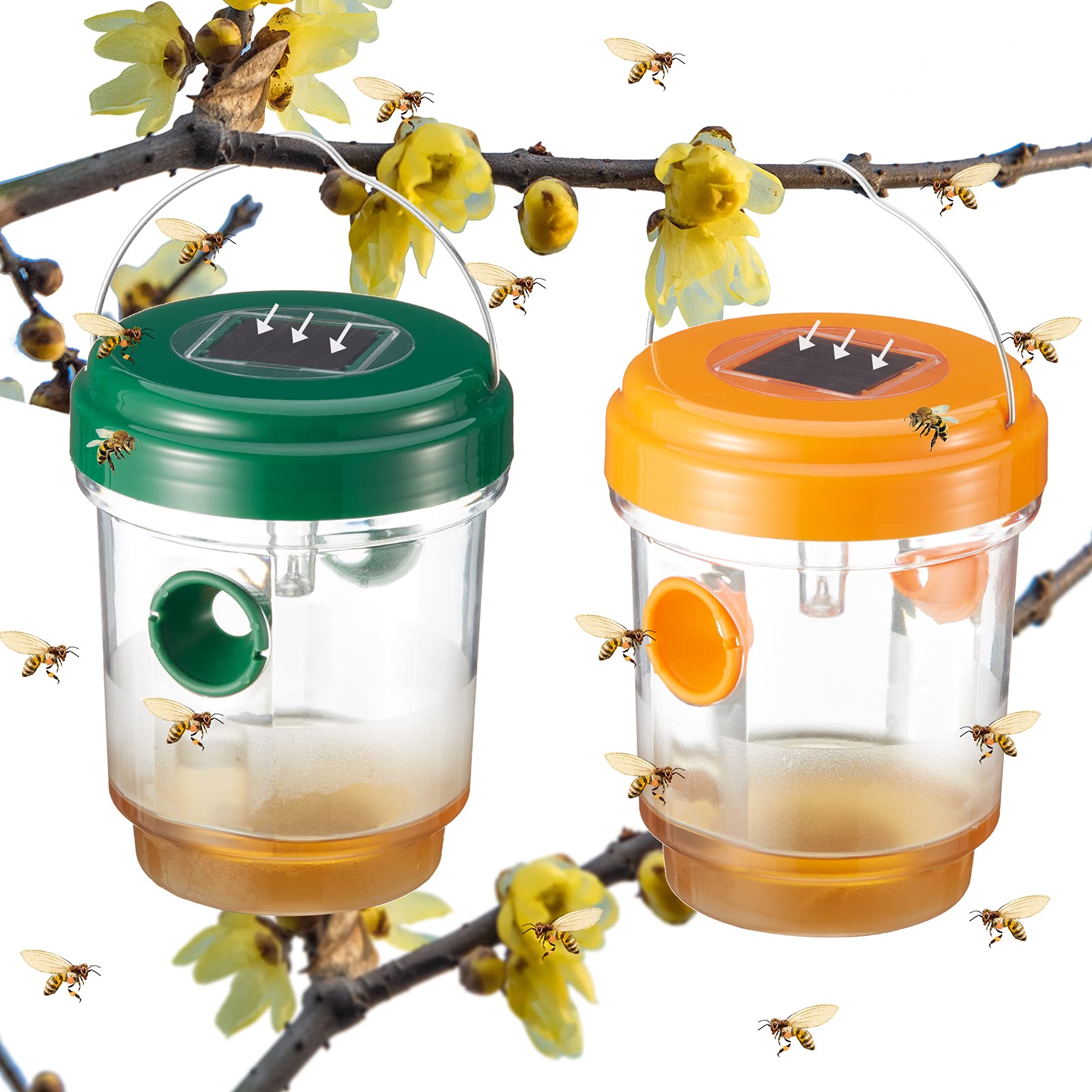 Buy Wasp Trap Outdoor Bee Trap Solar Powered Trap Waterproof