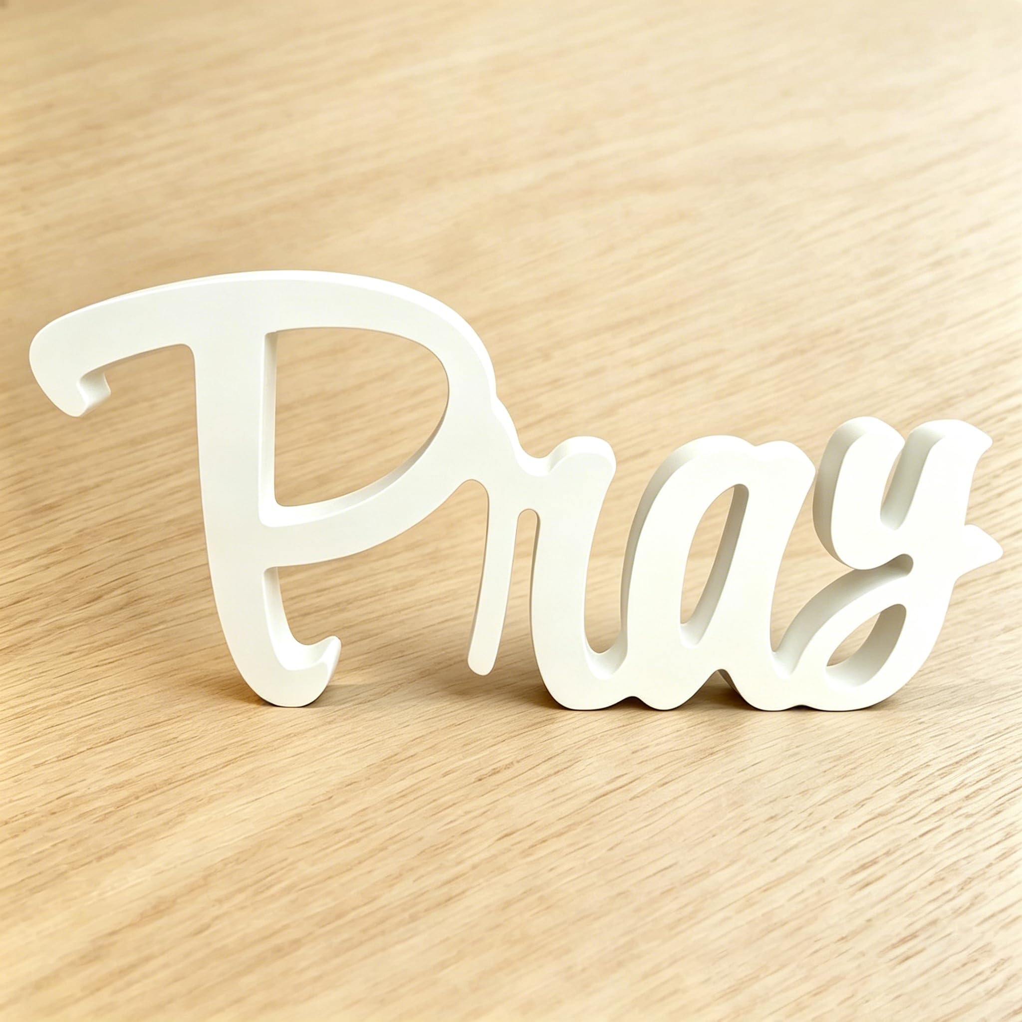 Lettre de priere blanche decoration rustique et chretienne pour etagere