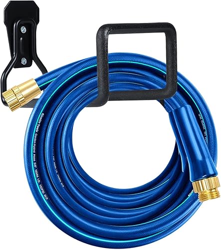 TOZA Soporte para manguera gancho para manguera de jardín soporte de manguera de metal resistente soporte de pared con capacidad para manguera de