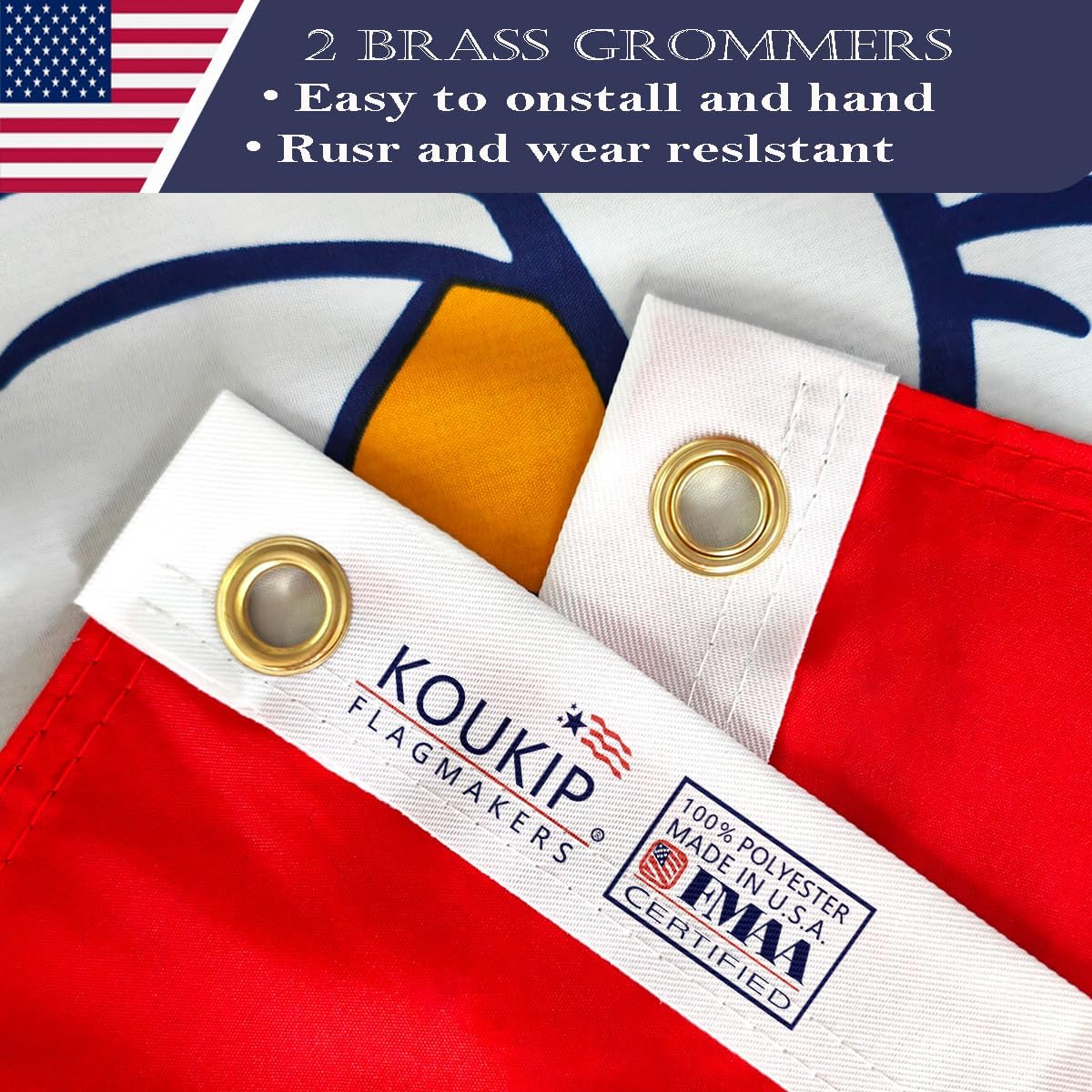 Double Sided Mississippi State Flag 4x6 Made in USA Outdoor Heavy Duty 3 Ply Polyester New Mississippi MS Flags with White Starting Tape and 2 Brass Grommets - Image 2