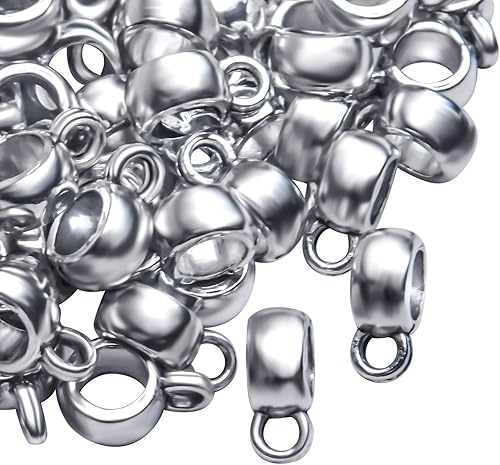 Miniatura 4 de 100 cuentas de columna de plata antigua, cuentas de tubo de fianza, cuentas de fianza, colgantes, enlaces de conector para colgante, pulsera,