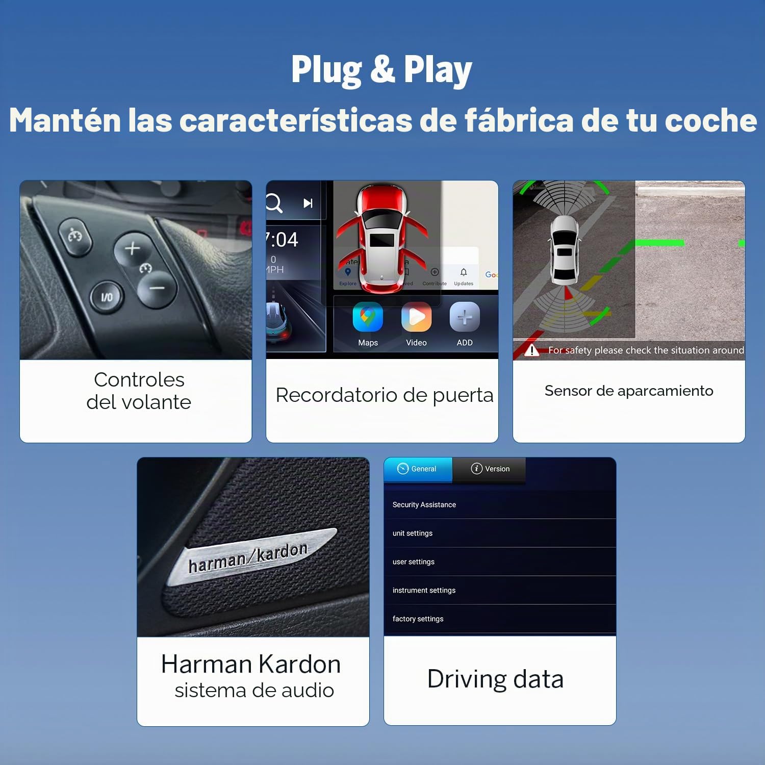 Eonon Estéreo Android 14 3+32 GB BMW CarPlay Android Auto MirrorLink GPS Bluetooth DSP USB RCA cámara de respaldo