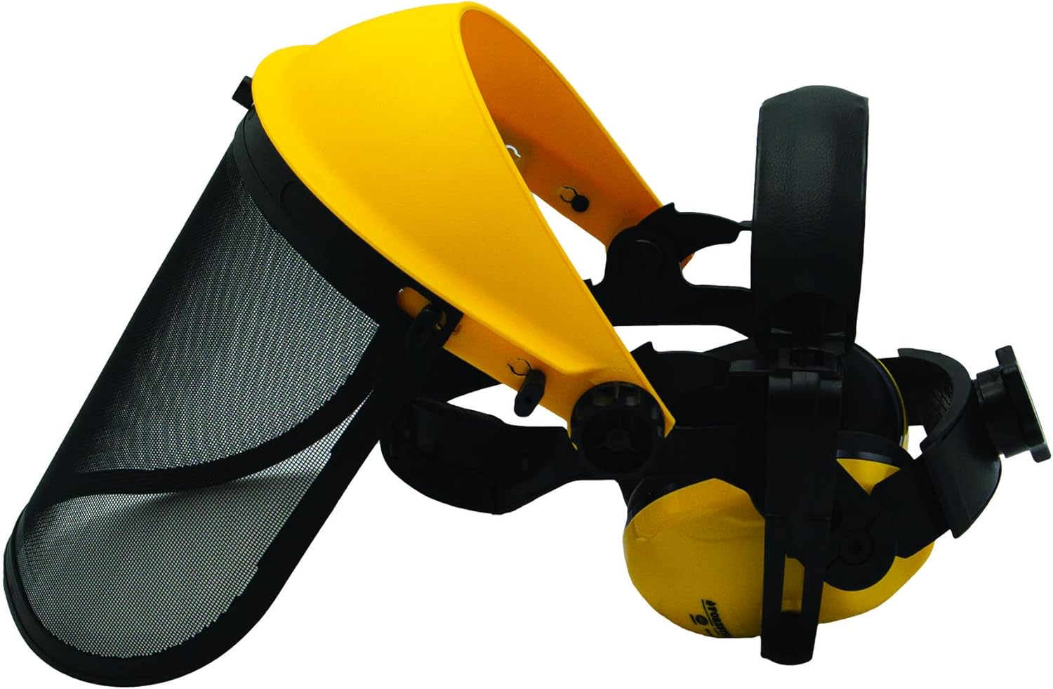 FORESTER Face Protection Equipment Kit - Visor Face Shield Ear Muffs Personal Protective Equipment Safety Gear Landscaping Tools Masks for Construction Workers Yard Work Accessories - Black and Yellow