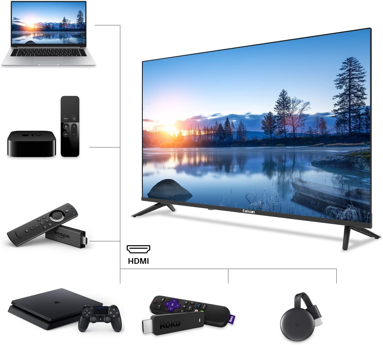 Caixun Smart TV 40 Pollici Android TV, FHD Televisori con WiFi, Bluetooth, Chromecast Built-in, 3 HDMI, 2 USB, Senza Cornice, EC40V1FA Caixun Smart TV 40 Pollici Android TV, FHD Televisori con WiFi, Bluetooth, Chromecast Built-in, 3 HDMI, 2 USB, Senza Cornice, EC40V1FA