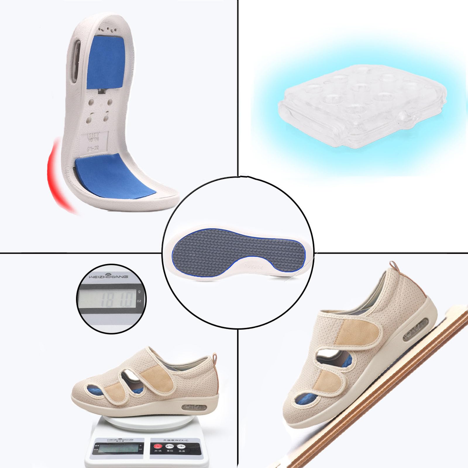 bumuam Scarpe Diabetiche per Piedi Gonfi,Scarpe Ortopediche per Uomo Donna Scarpe da Ginnastica Leggere e Regolabili Scarpe EU 39(25.5cm/10in)