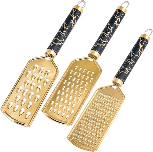 Miniatura 14 de Rallador de queso profesional, rallador de queso de acero inoxidable dorado de mano, rallador de manivela de mano, prácticos utensilios de cocina,
