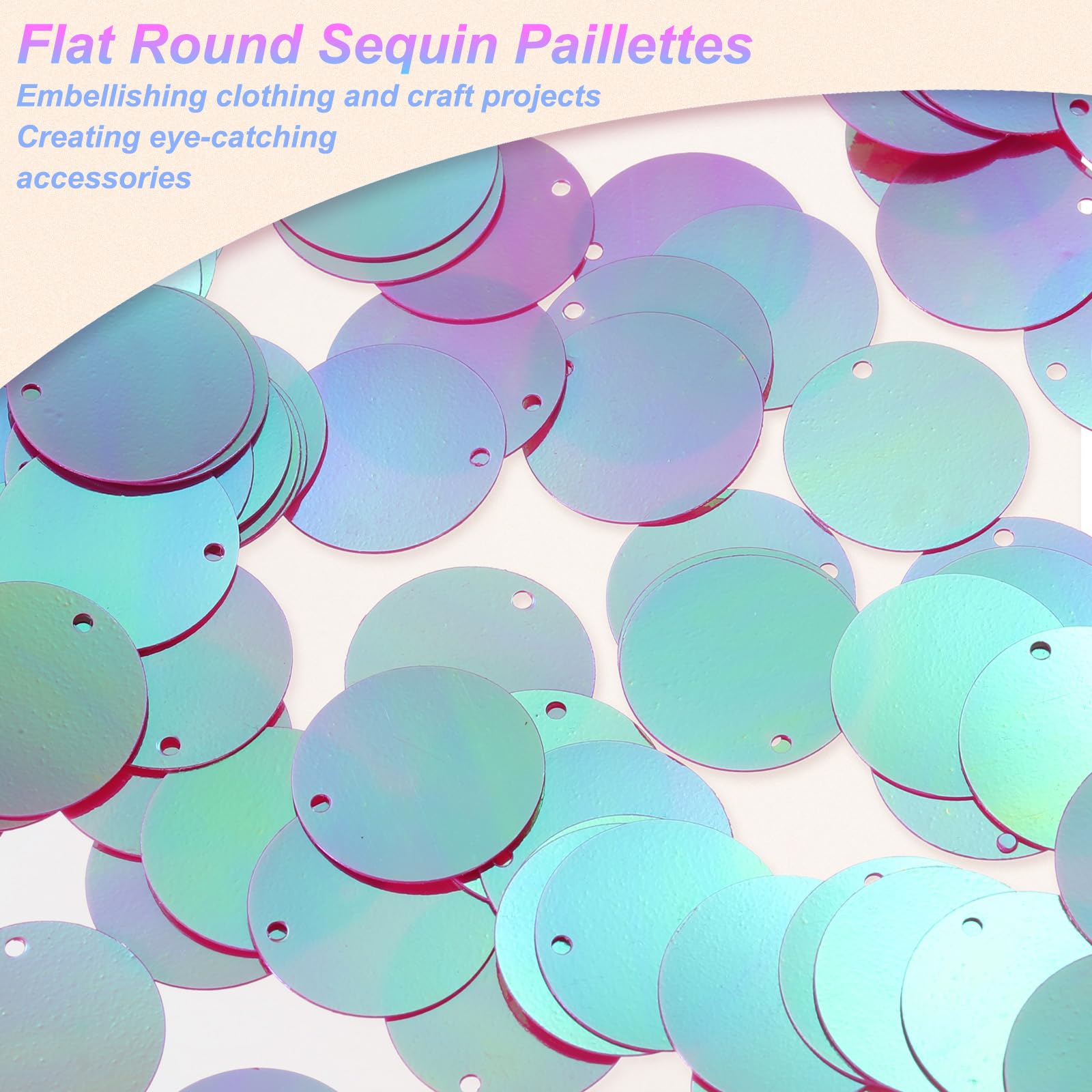 QUARKZMAN 450 Pcs Paillettes Piatte Tonde 20mm/0.8 Pollici Paillettes