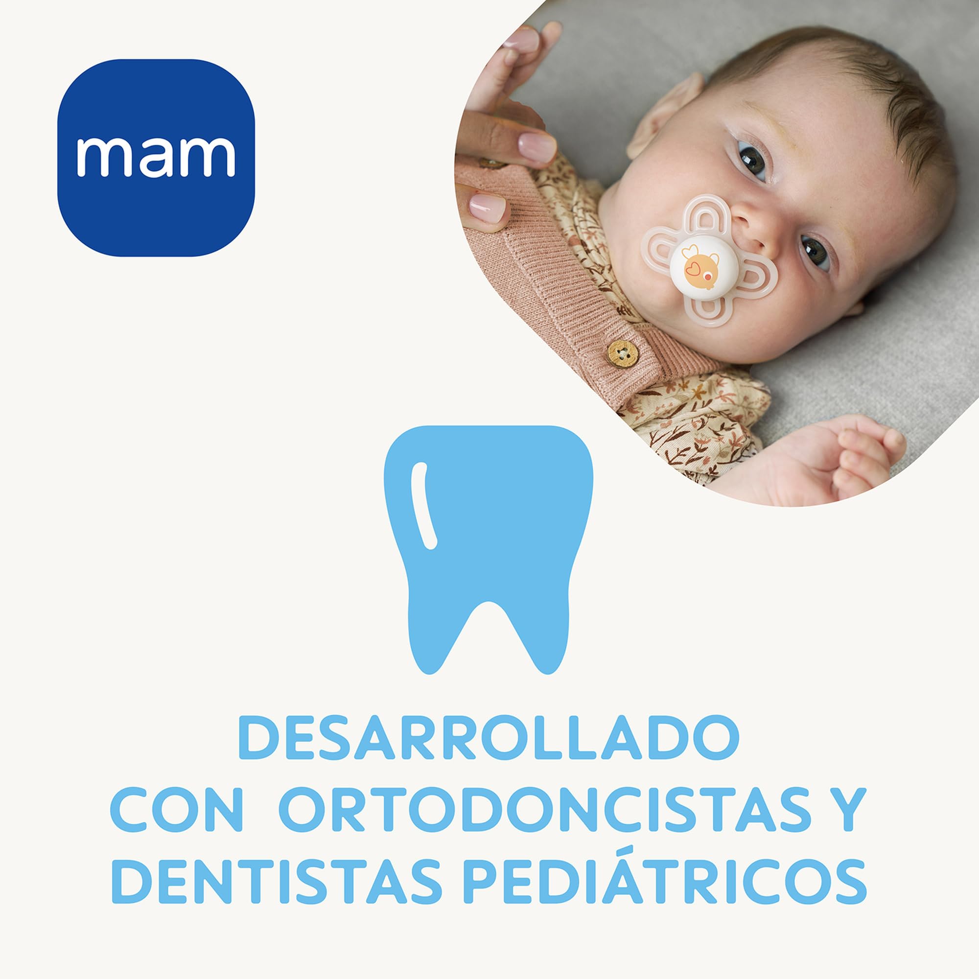 MAM Chupete Perfect para Bebés +16 Meses, Azul Mate, 2 uds | Con Tetina Extra Delgada, Flexible, Plana y Simétrica de Silicona de Skin Soft Silicone, de Fácil Aceptación