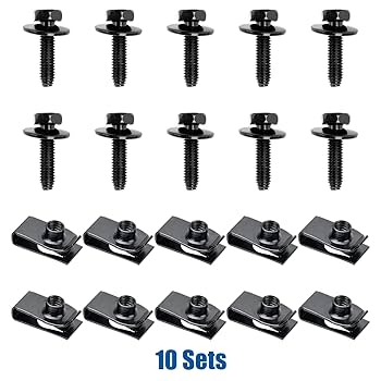 OAUTOO 10Sets M6-1.0 Bolts & U-Nuts: Amazon.com: Industrial