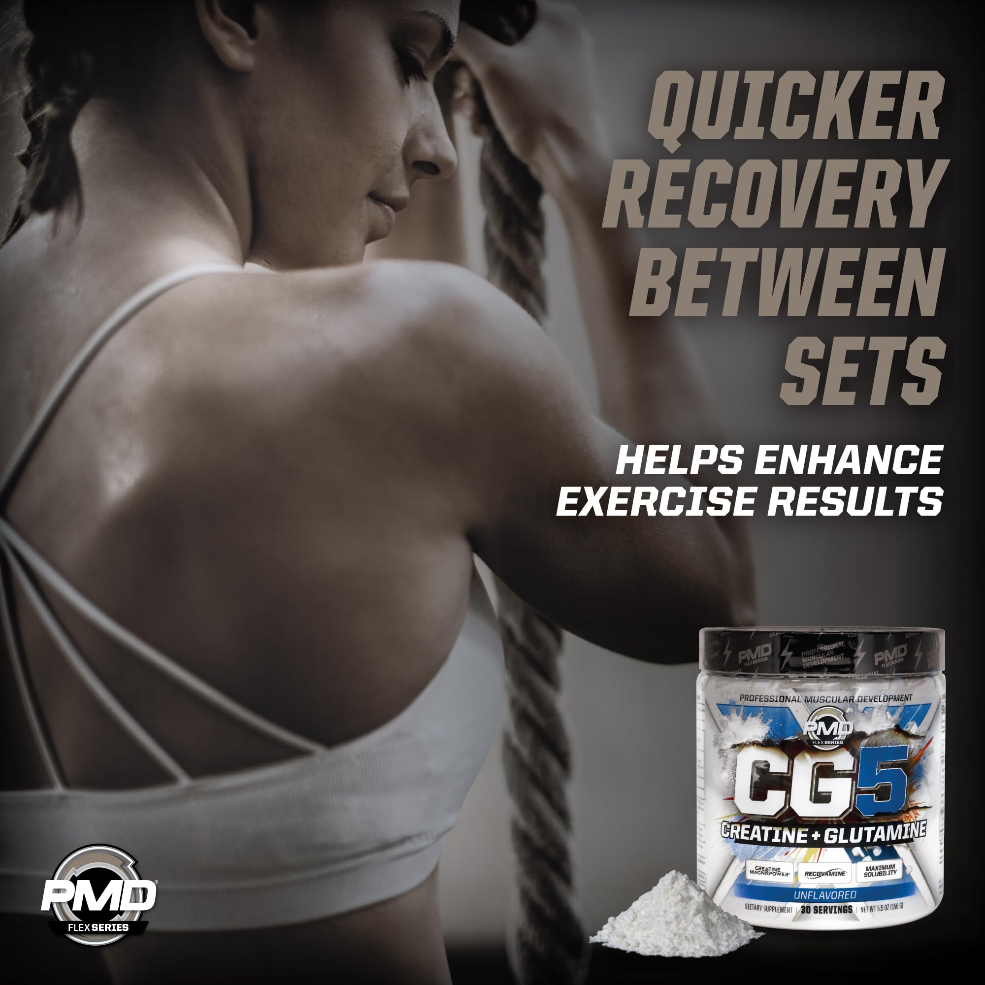 PMD Sports CG5 Creatine & L-Glutamine Powder Unflavored - 60 Servings — Amazon image 8
