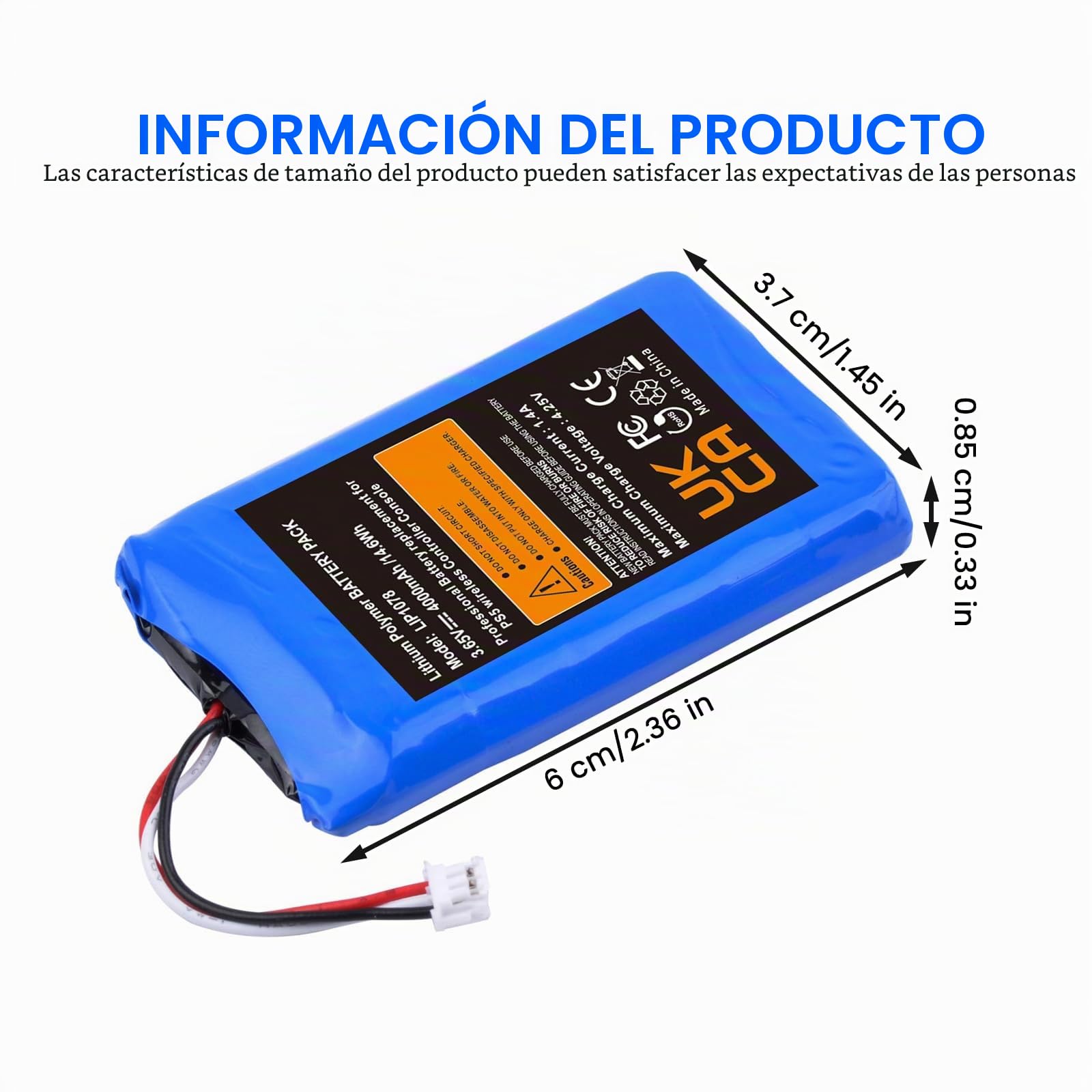 Batería para mando PS5, 4000 mAh, 3,65 V, LIP1078, batería de repuesto para PS5 PlayStation 5 DualSense