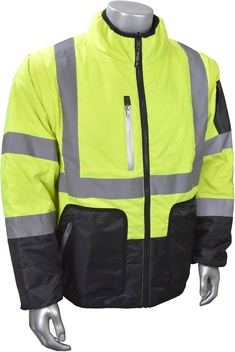 Radians SJ510-3ZGS-2X Quilted Reversible Jacket with Zip-Off Sleeves, XX-Large : Tools & Home Improvement