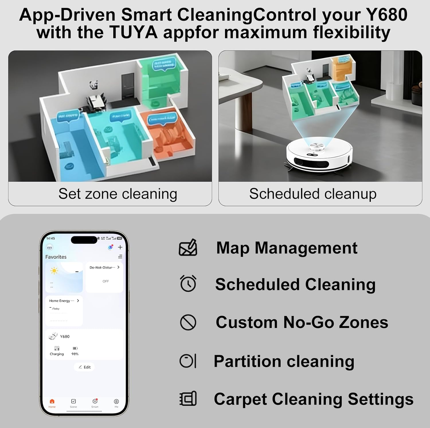 Yigars Robot Vacuum Y680 App Control Interface