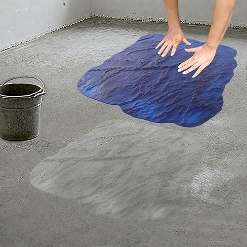 Miniatura 2 de Sellos de hormigón con textura de hormigón azul, patrón de pizarra, herramienta de estampado de molde a presión con recortadora de bordes para