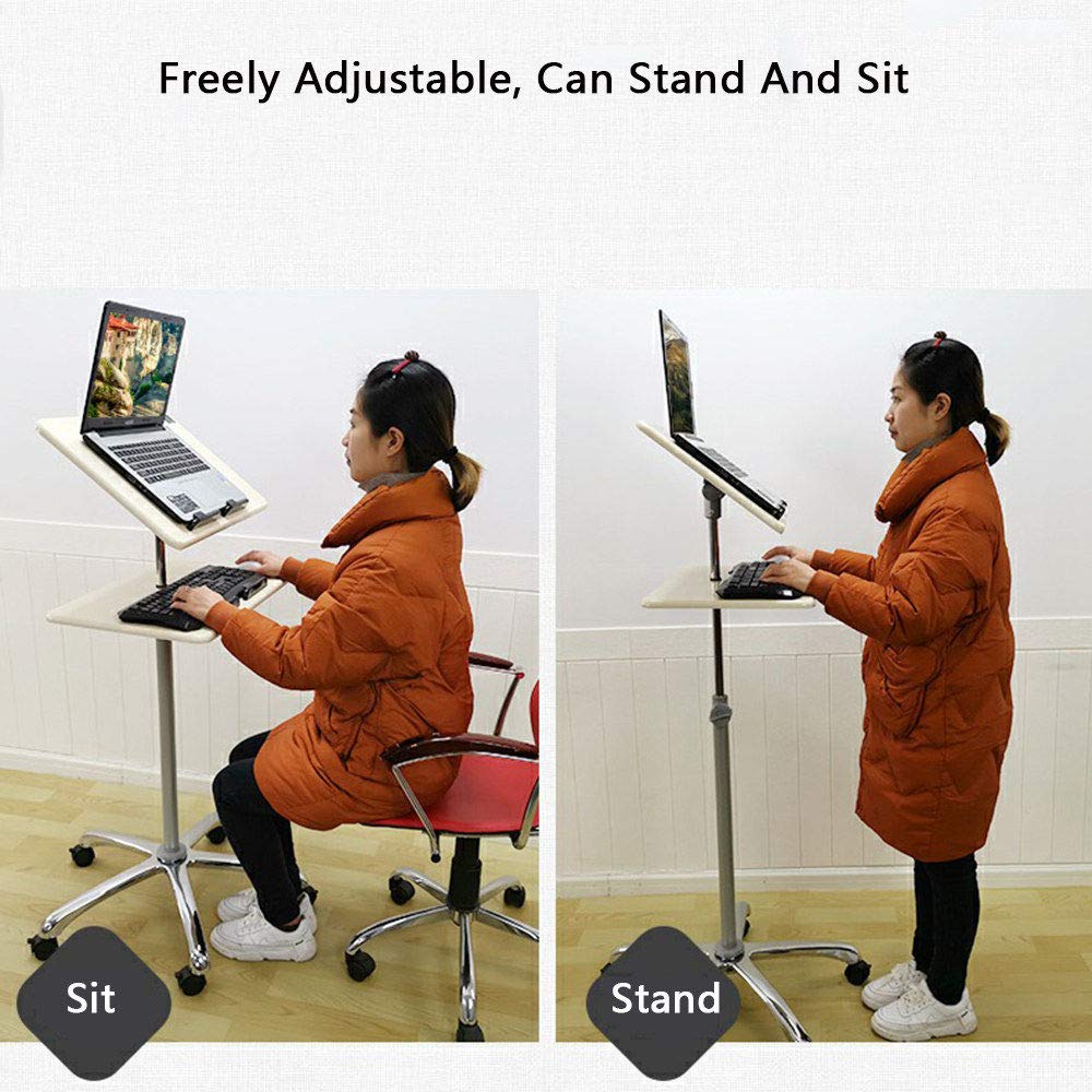 ☆スタンディングデスク 昇降式ノートパソコンロック可能なキャスター ☆スタンディングデスク 昇降式ノートパソコンロック可能な