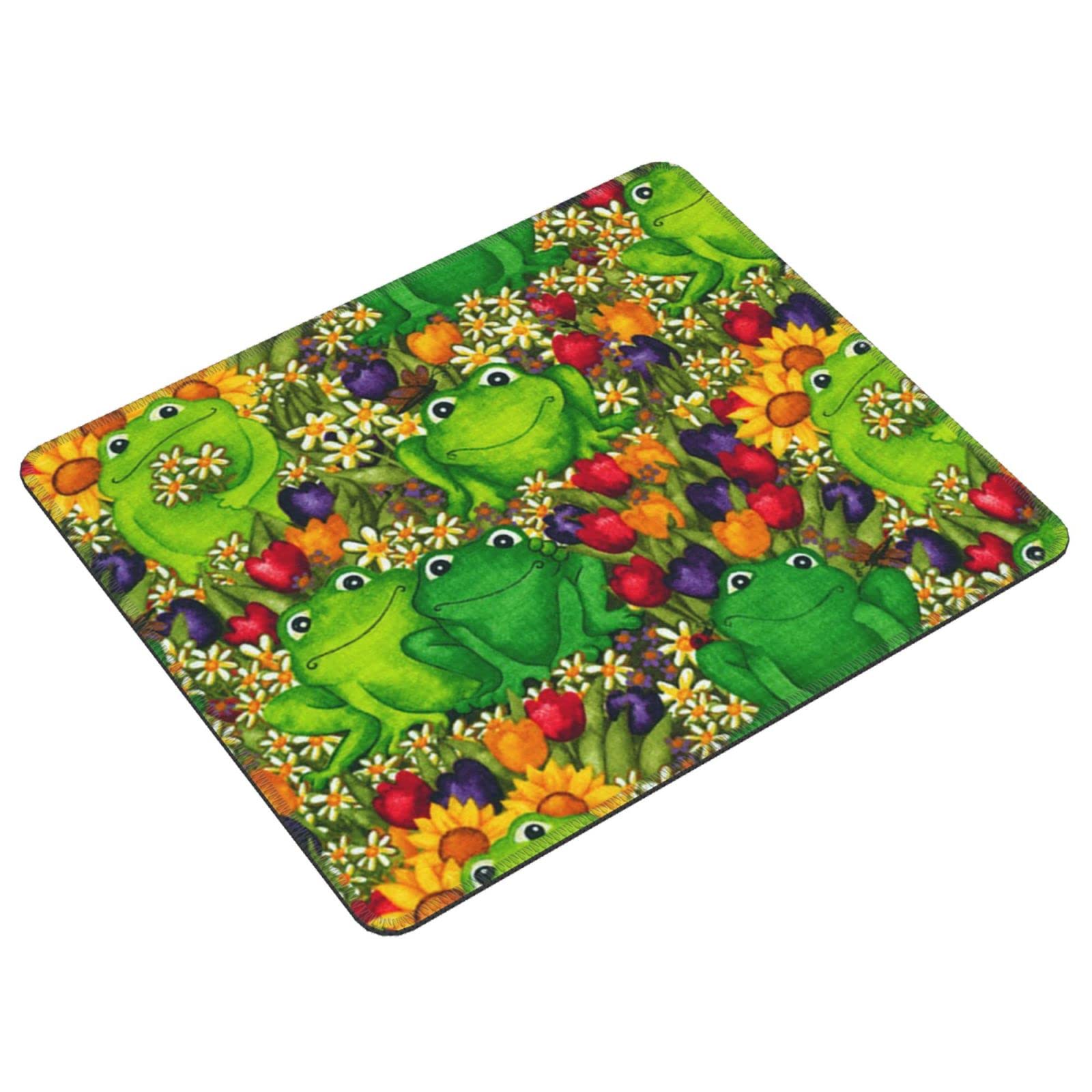 Tappetino per mouse quadrato con stampa rana Tappetino per mouse antiscivolo grande tappetino per mouse da gioco per laptop da ufficio 20,1 x 24,1 cm