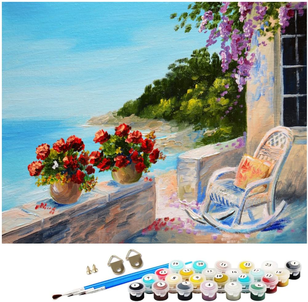 YEESAM ART Paint By Numbers 40x50cm Con Telaio, Kit Frutta Fiori Cavalli, Per Adulti E Bambini - 3