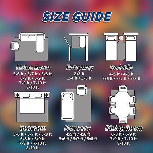 Miniatura 7 de Boombox - Alfombra de 3 x 5 pies con temática musical de graffiti para dormitorio, antideslizante, pelo bajo, lavable a máquina, para sala de estar,