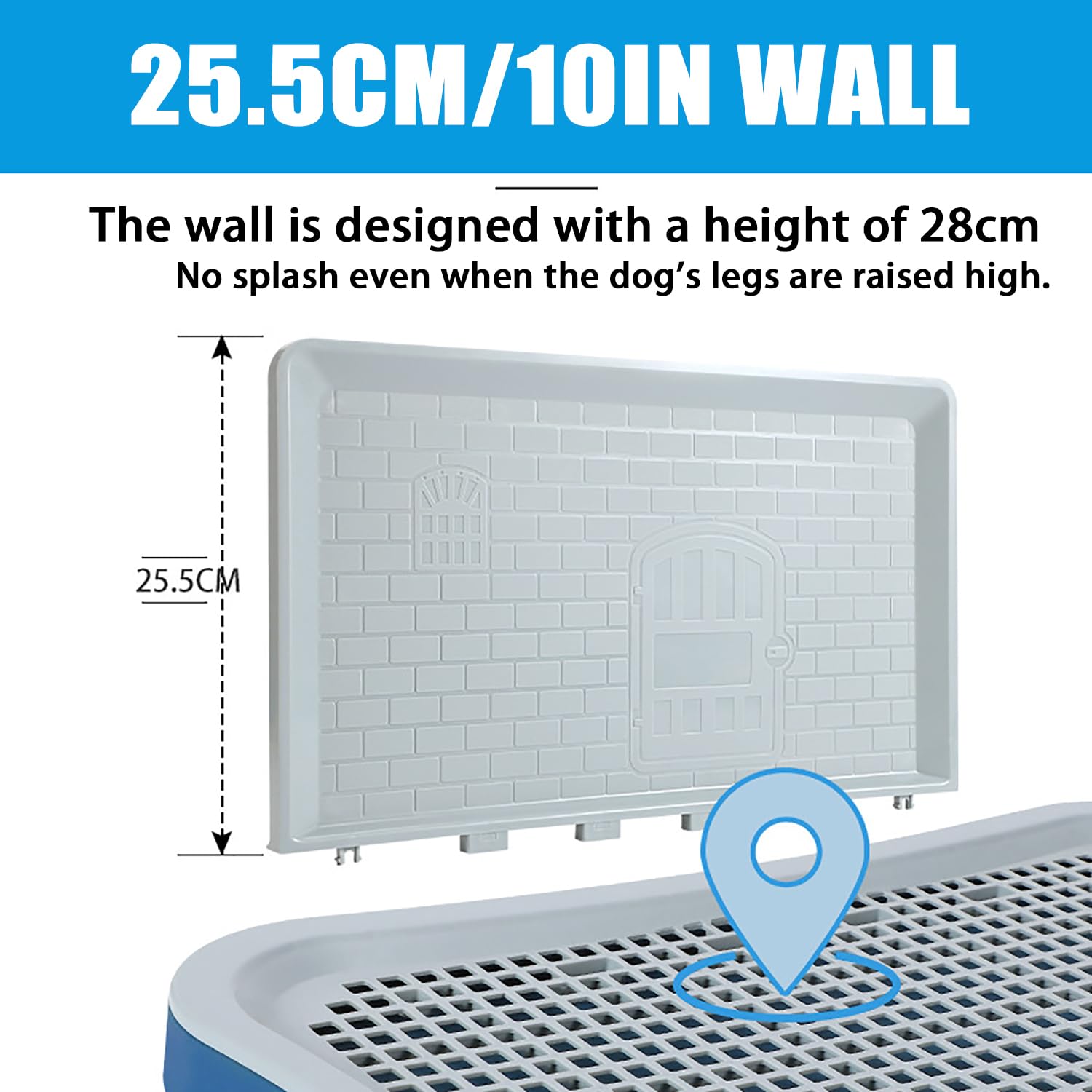 Dog Potty Training Toilet, Puppy Pad Holder with Wall Column, Portable, Mesh Training Potty for Large Small, Medium Pets - Image 3
