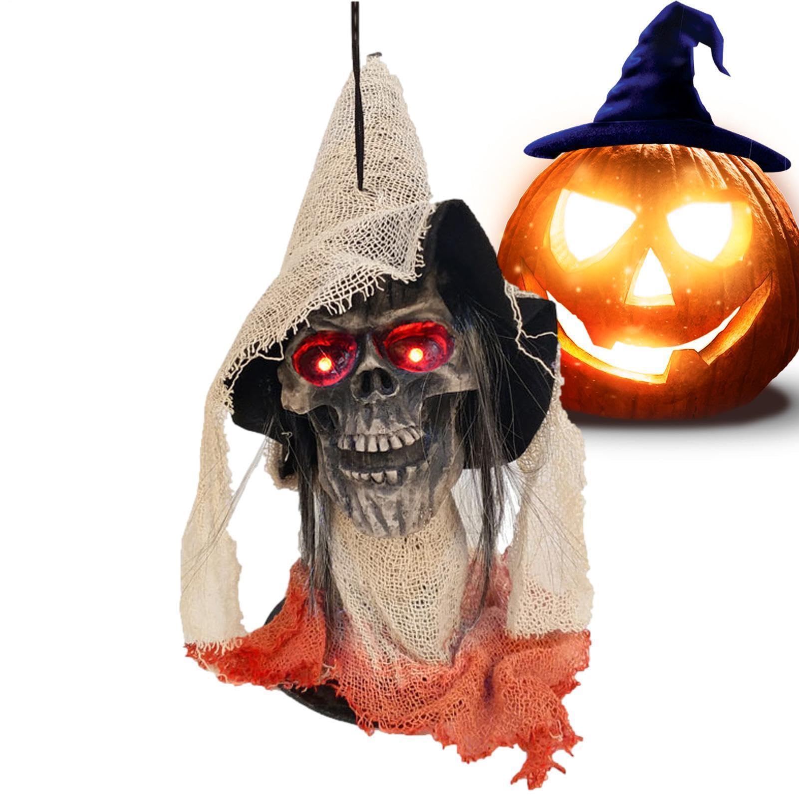 Genérico Esqueleto De Halloween Estatua Sonido Capilar Espeluznante