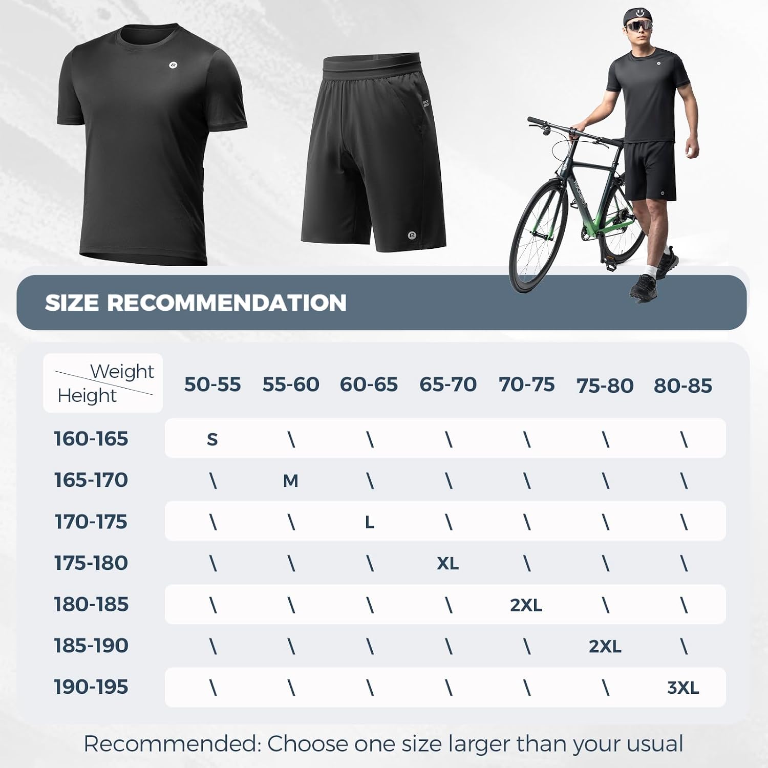 ROCKBROS Men's Cycling Jersey Set Short Sleeve with Padded Cycling Bike Shorts Breathable Casual Road Bike Cycling Outfit