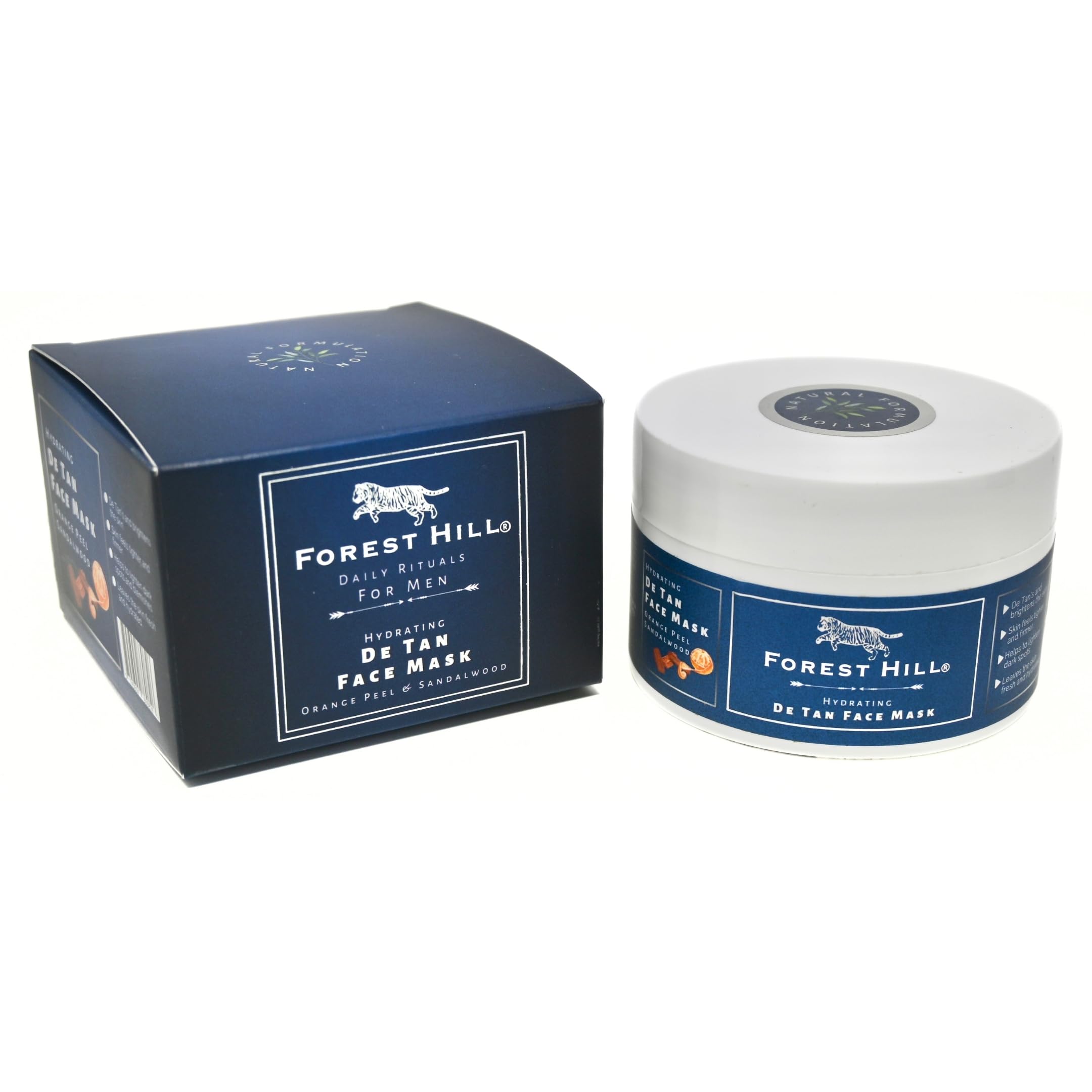 Forest Hill Ready to Use De Tan Face Mask For Men, Infused With Natural Ingredients, Protect Against Sun Damage, Freckles & Uneven Skin Tone, For Refreshed & Sun Kissed Glow Skin, 100g