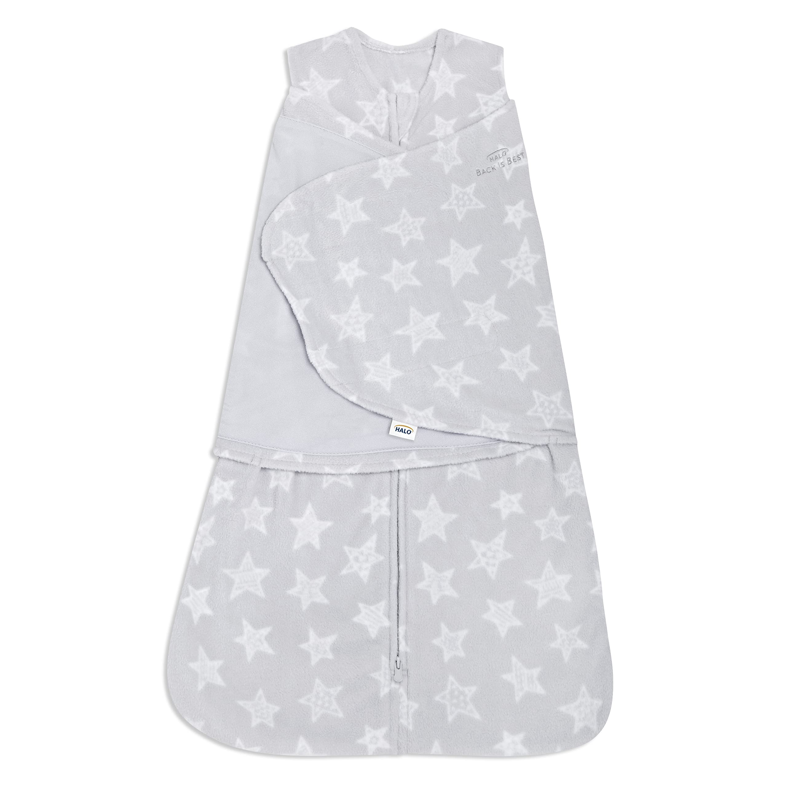HALO 100% Cotton Sleepsack Swaddle, 3-Way Adjustable Wearable Blanket, TOG 1.5, Midnight Moons Blue, Newborn, 0-3 Months — view 44