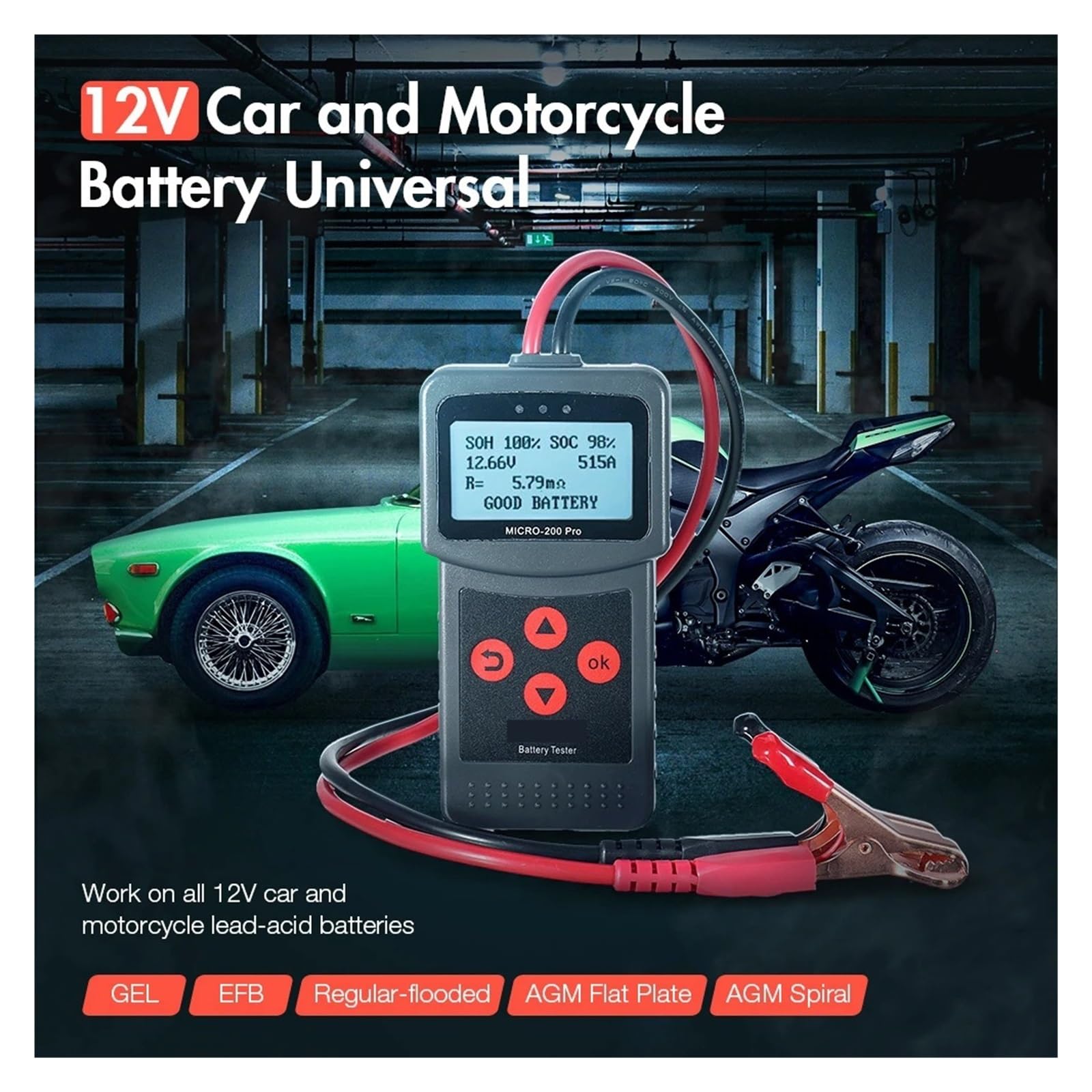 Tester Pojemności Akumulatora 12 V Tester Akumulatora Samochodowego Do Warsztatu Garażowego Narzędzia Samochodowe Mechaniczne