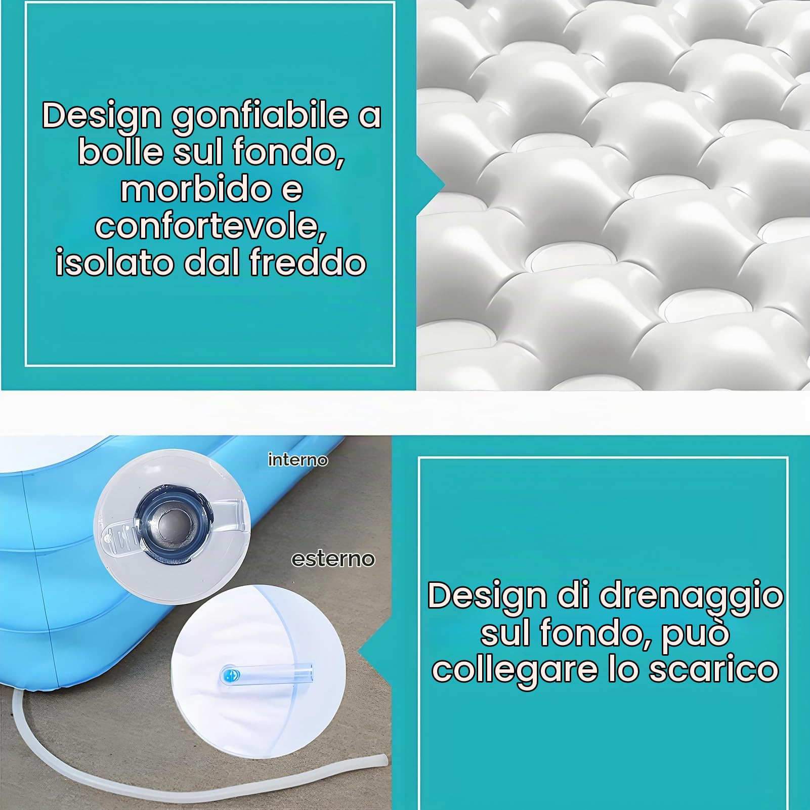Vasca da bagno gonfiabile Vasca da bagno per adulti Piscina da giardino Vasca da bagno portatile pieghevole in PVC