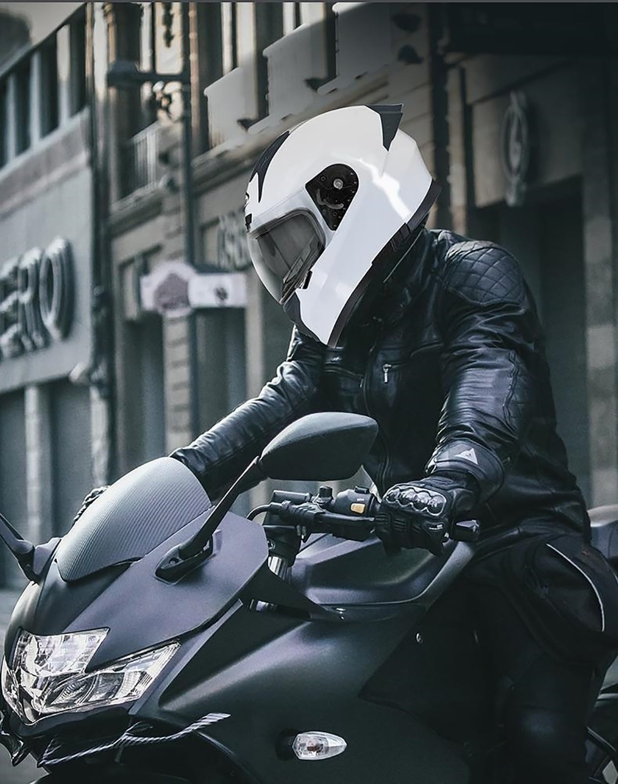 Integralny kask motocyklowy, dopuszczony przez ECE 2205, integralny kask motocyklowy do dojazdów do pracy w mieście, integralny, sportowy, turystyczny, ochronny kask zderzeniowy