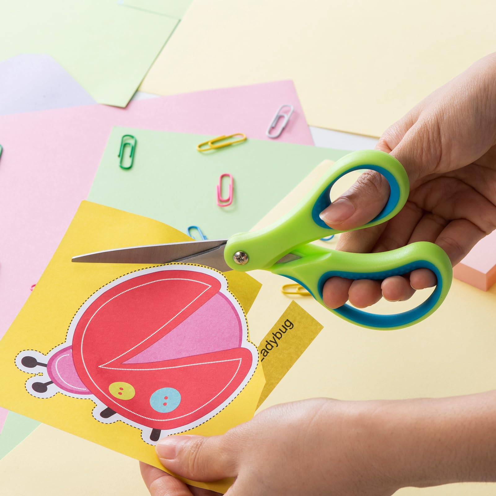 LIVINGO Forbici da studente per scuola: 17 pollici confezione da 3 forbici a punta affilate per insegnanti per bambini, scuola media, università, classe di artigianato, presa comoda, mano sinistra