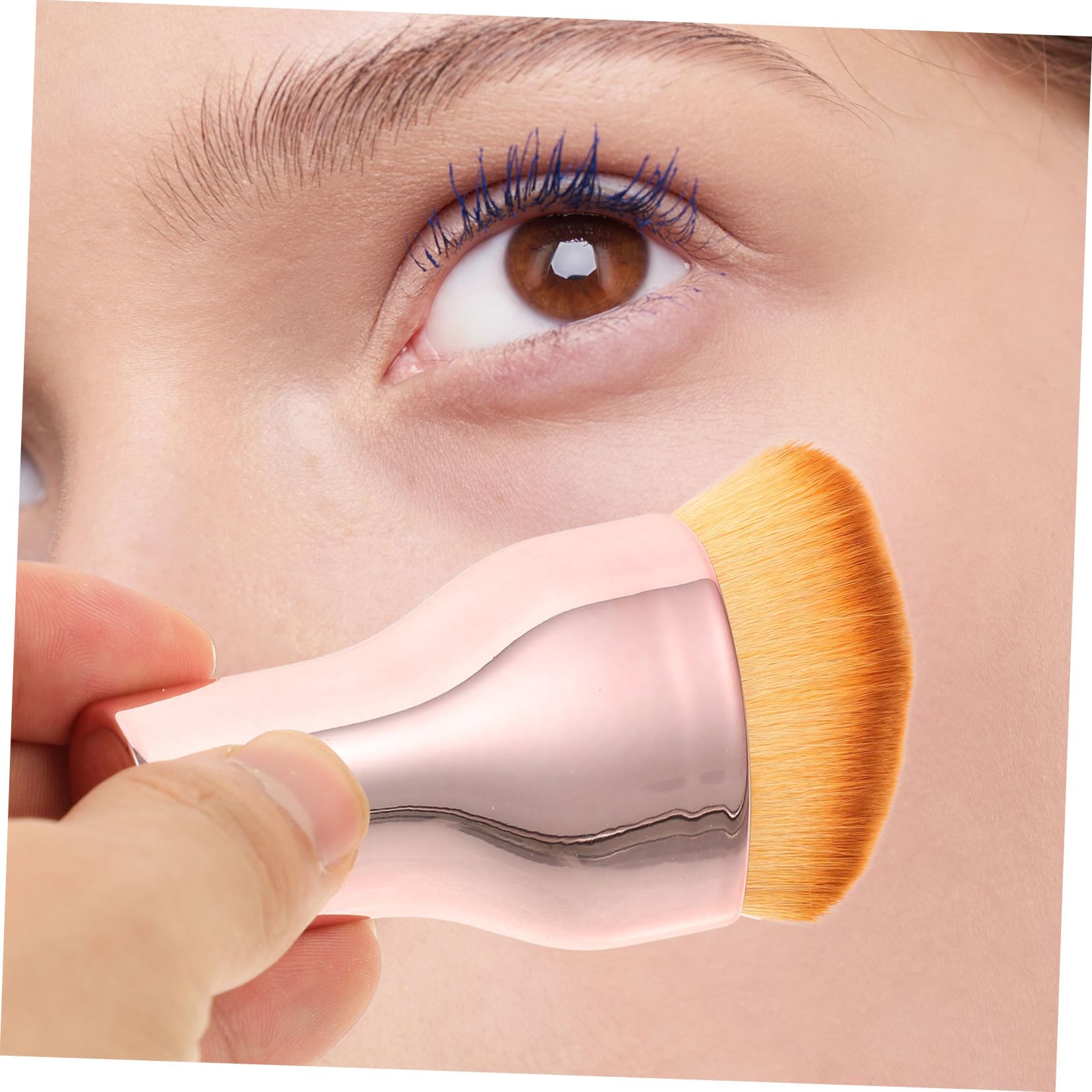 Healeved 5pezzi Pennello Per Fondotinta Portatile Pennello Da Trucco Compatto Per Donnper Applicazione Di Fondotinta Liquido e Makeup Uniforme Facile Da Pulire Per Viaggi