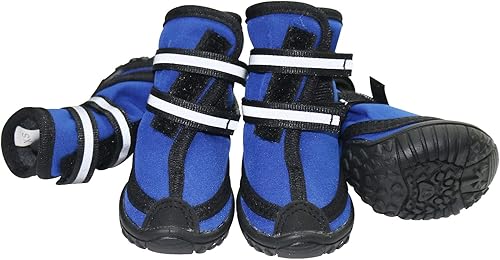 Payanwin Botas para perro, zapatos antideslizantes impermeables para perro, zapatos de invierno con forro cálido, correas reflectantes ajustables,