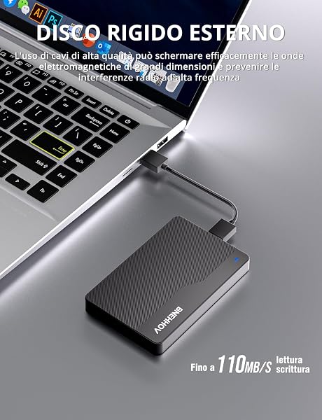 BNEHHOV Hard Disk Esterno, 500GB Ultra Sottile 2,5 Pollici Portatile USB 3.0 HDD Plug and Play SATA Disco Rigido Storage Compatibile per PC,TV, Mac, Laptop, Windows, PS4, Xbox, Chromebook, Wii U - 5