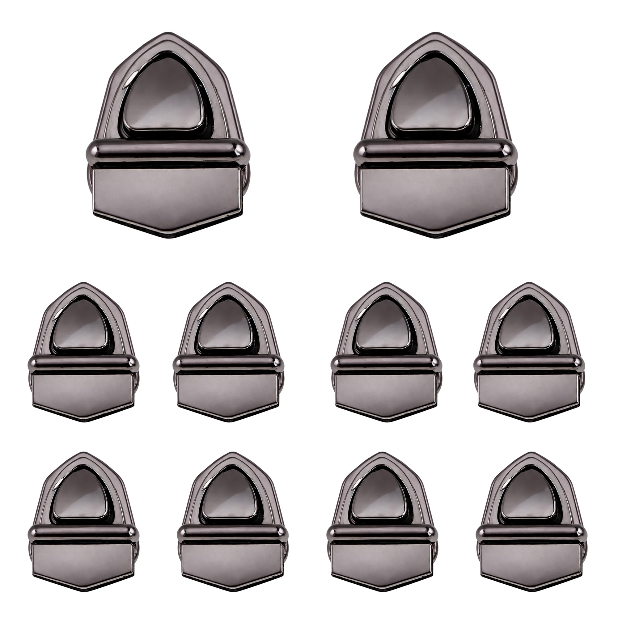 WedDecor Gunmetal Catch Tuck Lock Clasp Buckle Purse Closer Thumb for Handbags, Purse, Leather Bag, Art & Crafts, Scrapbook, DIY Projects, 29mm x 20mm, 10pcs