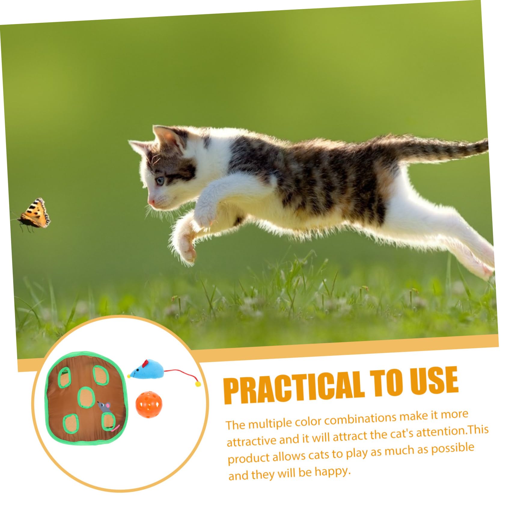 Hohopeti Cat Hiding Toy Set 1 Set of Interactive Mouse Holes Cat Toys for Exercise