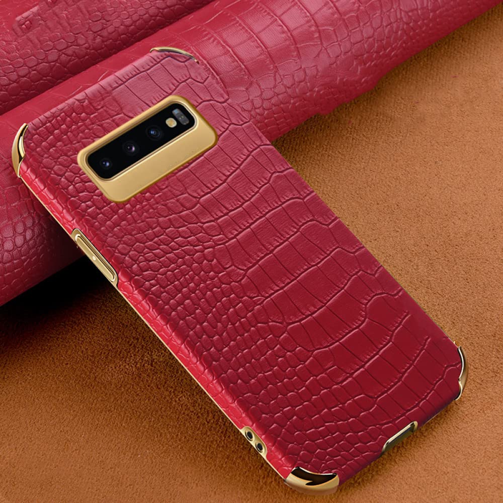 Coque en cuir crocodile Samsung Note 10 Lite style rouge