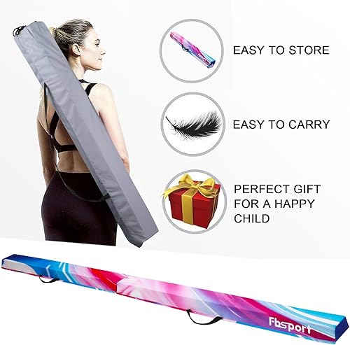 Miniatura 37 de FBSPORT Haz de equilibrio de 8 pies/6 pies: equipo de gimnasia plegable para niños y adultos, base de goma antideslizante, viga de gimnasia