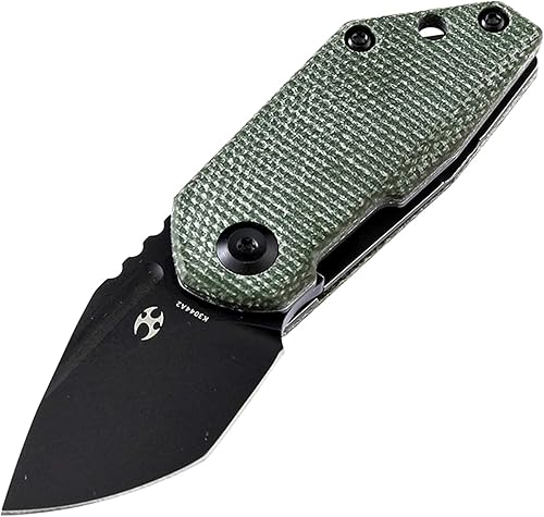 KANSEPT K3044A2 Rio Mini cuchillo de bolsillo, cuchillo plegable para EDC con hoja de punto de caída M390 de 1.56 pulgadas y mango de micarta verde,