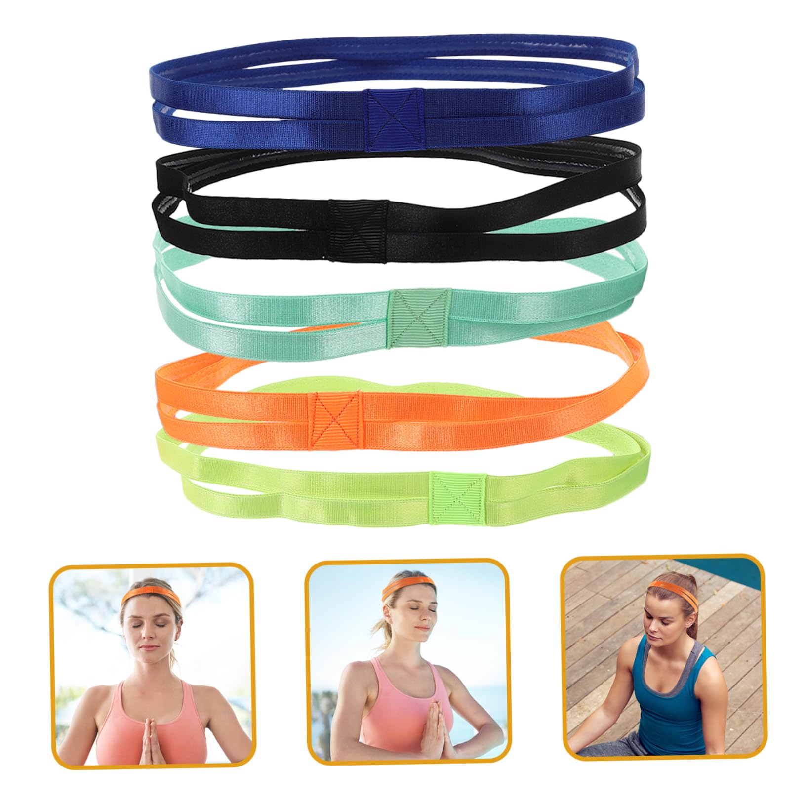 TOYANDONA Elastische Sport Stirnbänder rutschfeste Schweißbänder Für Fitness Yoga Und Atmungsaktive Und Hautfreundliche Haarbänder Grüntönen Neon