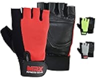 MRX BOXING & FITNESS Weight Lifting Glove Fitness Gym Training Leather Glove Wrist Strap Workout
