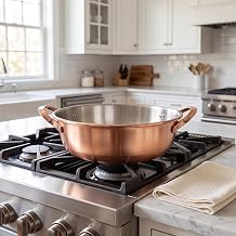 Pure Copper Jam Pot, 3 Quart 2.9L Solid Copper Pot with Tinned Interior, Handmade 100% Copper Cooking Pot for Jam, Chocolate & Soup