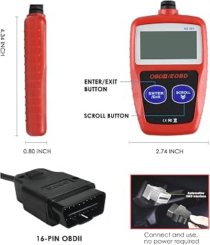 MS309 OBD2 Scanner Check Car Engine Light Fault Code Reader, Universal OBDII Diagnostic Scan Tool Read Clear Trouble Codes, View Freeze Frame Data, OBDII CAN Diagnostic Scan Tool