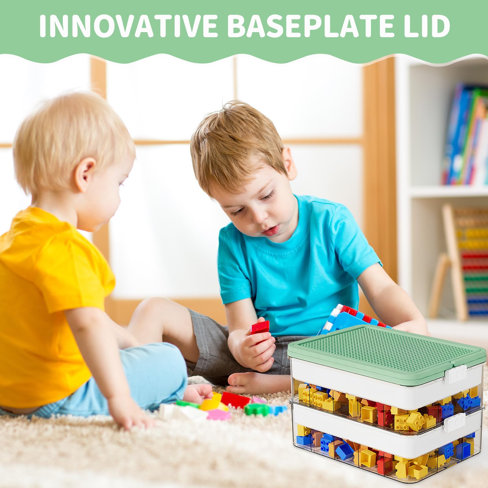 Cajas Almacenaje Para Lego Organizador Juguetes,Cajas De Almacenamiento Transparentes, 2 Niveles, Para Bloques De Construcción Y Rompecabezas,Piezas Pequeñas Para Juguetes Habitación Infantil