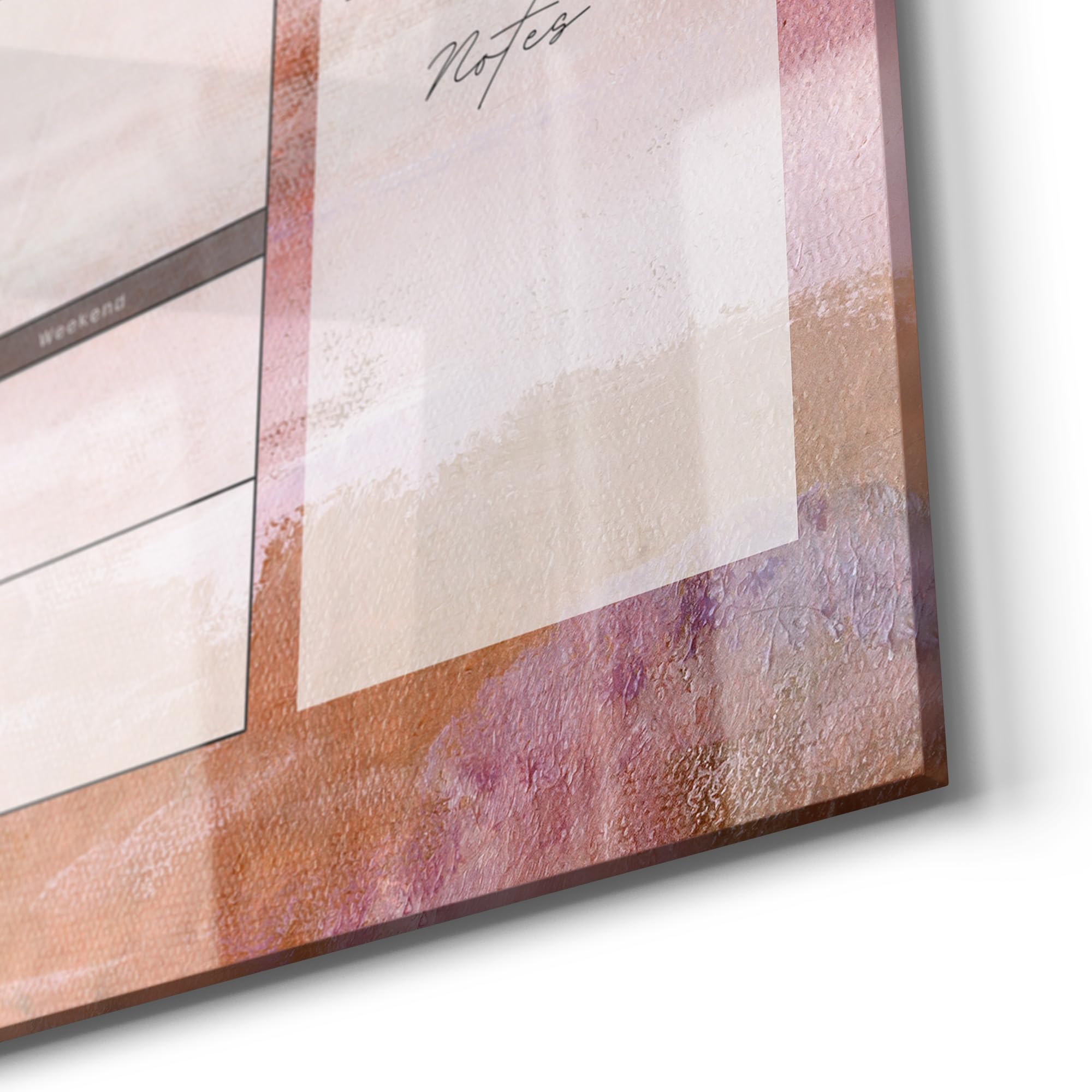 DEQORI Lavagna magnetica in vetro | 90 x 60 cm | motivo "Agenda settimanale Art (EN)" | Lavagna magnetica con magneti, penna e panno per cucina e ufficio, lavagna magnetica e scrivibile